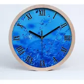 Tulup Holzuhr 30fi cm wanduhr - schwarze Spitzen - Wassertropfen