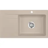 SYSTEMCERAM Spüle KeraDomo STEMA 86 SL in FANGO Becken rechts mit Handbetätigung /