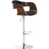 TPFLiving Barhocker Kingsley Holz/Stoff Walnuss/Schwarz