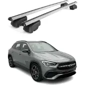 Omtec Dachträger Gepäckträger für Mercedes GLA H247 2020-2025 ABE Aluminium Grau