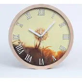 Tulup Holzuhr 20fi cm wanduhr - weiße Spitzen - Löwenzahn