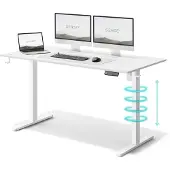 Sense7 Nojo Höhenverstellbarer Schreibtisch 140x70 cm Elektrisch Weiß Gaming Tisch Computertisch Standing Desk Memory Funktion Kabelmanagement Büro