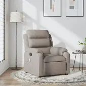 vidaXL Massagesessel Fernsehsesel Taupe Stoff 373482