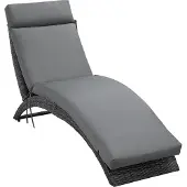 Outsunny Liegenauflage Liegenpolster Sonnenliege Auflage Gartenliege Polsterauflage Bezug Polyester Dunkelgrau 196 x 55 x 8 cm