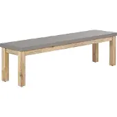 Beliani Bank Grau / Heller holzfarbton Faserzement / Akazienholz 160 cm Indoor & Outdoor Garten Schlafzimmer Wohnzimmer