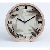 Tulup Holzuhr 25fi cm wanduhr - schwarze Spitzen - Palmen