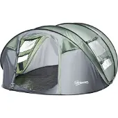 Outsunny Zelt für 4-5 Personen Campingzelt mit Heringen Kuppelzelt Polyester B3 Gitter Glasfaser Dunkelgrün+Grau 263,5 x 220 x 123 cm