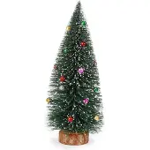 Inge-glas Tannenbaum künstlich mit Schnee und Perlen 28cm grün / bunt