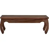 MiaMöbel Couchtisch Colombo 120x60 cm Kolonialstil Massivholz Teak Dunkelbraun