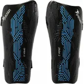 Precision Schienbeinschoner Fußball Origin.0 Strap schwarz-cyan medium