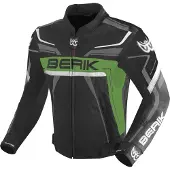 Berik Absolute Race Schwarz Grün Anthrazit Motorrad Lederjacke Größe 58