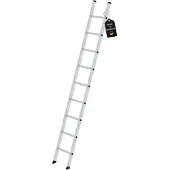 Proregal Sprossen-Anlegeleiter Germany | 9 Sprossen | Arbeitshöhe 3,70m | 350mm breit ohne Traverse | Traglast 150kg | Alu