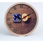 Tulup Holzuhr 30fi cm wanduhr - schwarze Spitzen - Kaffee und Geschenk