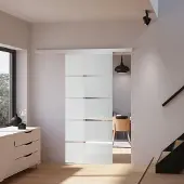 Inova Tür Schiebetür Glas Blockstreifen 1025x2200 Zimmertür Glasschiebetür - Griffmuschel