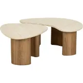 KAWOLA Couchtisch PRETO Set 2-tlg. Keramik weiß