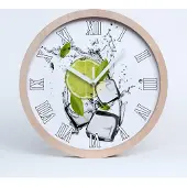Tulup Holzuhr 20fi cm wanduhr - weiße Spitzen - Kalk Eis