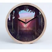Tulup Holzuhr 25fi cm wanduhr - schwarze Spitzen - Architektur Osten