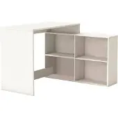Dmora Eckschreibtisch Arros 111,9x100,7x76,7h cm Weiß, Ein Regal