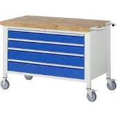 RAU Fahrbare Werkbank 8362, B1250xT700xH880mm, 4x Schublade-TA