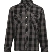 Bores Lumberjack Premium Motorradhemd, grau/schwarz, 6XL