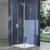 Doporro Eck-Duschkabine Eckdusche 75x90x190cm Duschabtrennung ESG-Sicherheitsglas Klarglas inkl. beidseitiger Easy-Clean-Beschichtung Ravenna26
