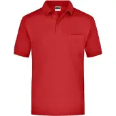 James & nicholson Klassisches Piqué Polohemd mit Brusttasche red, Gr. 3XL