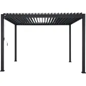 Mirador Pergola 111 Deluxe 3x3,6 m mit Lamellendach, stabile Aluminium Pavillon, Winterfest & Wasserdicht, Anthrazit