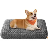 Feandrea Hundebett, flauschige Hundematte, Plüsch, weiche Polsterung, waschbar, rutschfest