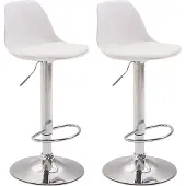 CLP 2er Set Barhocker Kiel Kunststoff chrom weiß