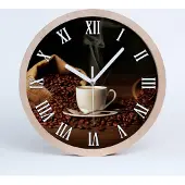 Tulup Holzuhr 25fi cm wanduhr - weiße Spitzen - Kaffee wiliżance