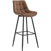 CLP Barhocker Dartford, Farbe:braun, Grundmaterial:Samt