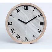 Tulup Holzuhr 25fi cm wanduhr - schwarze Spitzen - Marmor Textur