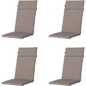 Madison - Gartenstuhlauflage High Back Panama taupe - Ca. 120x50 cm - 4er-Set