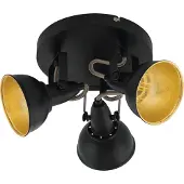 My Flair Deckenspot 3-flammig Ø 21 cm schwarz/matt/gold