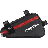 Zagatto Schwarze Fahrradtasche mit rotem Reißverschluss "On the Move" ZG87