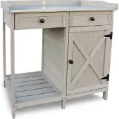 Habau Pflanztisch mit Unterschrank und 2 Schubladen, 98 x 48 x 95 cm