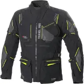 Büse Travel Pro Motorrad Textiljacke, schwarz/grau/gelb, Short 29