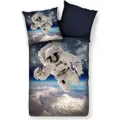 TRAUMSCHLAF Wendebettwäsche Astronaut Weltall 155x220 cm + 80x80 cm