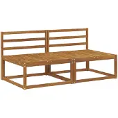 vidaXL 2 Stück Outdoor Mittelsofa Natur 158 x 83 x 73 cm