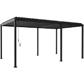 Mirador Pergola 80 Solid 3x5 m Stahl Anthrazit verstellbares Lamellendach Garten Terasse Pergola Winterfest Stabil Pavillion
