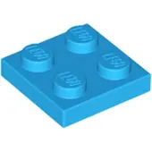 LEGO 2x2 Platten 3022 - 100 Stück Dunkles Azurblau