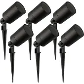 LEDVION - 6er Set, Gartenstrahler mit Erdspieß, IP65, GU10, 220-240V, LED Strahler, Gartenbeleuchtung mit Strom, Ohne GU10 Leuchtmittel, Drehbar, Wasserdicht