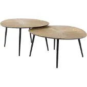 KAWOLA Couchtisch TIBALI Set 2-tlg. Metall bronze oval