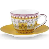 Pip studio Espressotasse Home Espressotasse und Untertasse Lily & Lotus Moon Delight Yellow