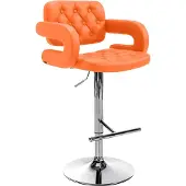 CLP Barhocker Dublin Kunstleder höhenverstellbar und drehbar orange Gestell Farbe chrom