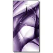Tulup Glasuhr Wanduhr Küchenuhr Echt-Glas 30x60 Muster Lila