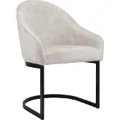 CLP Esszimmerstuhl Jarik Samtbezug Freischwinger-Gestell bis 140 kg belastbar creme