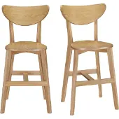 Miliboo - Skandinavische Barhocker LEENA Eiche (2er-Set)