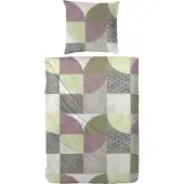 PRIMERA Edelflanell Bettwäsche 135x200 Karo Retro lila grau grün 174147-55