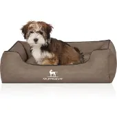 Knuffelwuff Hundebett Scottsdale aus Kunstleder, Größe M-L, 85 x 63 cm, in Steinoptik